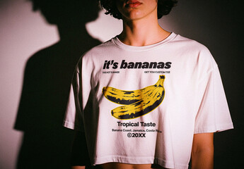 Female Short T-shirt Mockup