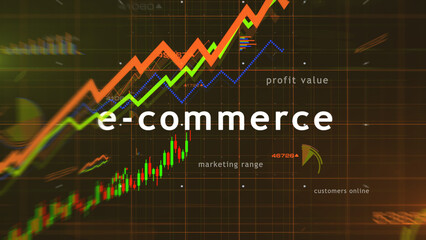 Ecommerce online business charts and graphs diagram