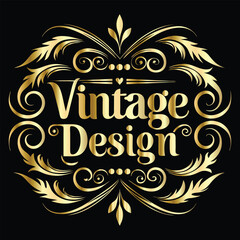 Vector golden frame. Elegant element for design in Eastern style, place for text. Floral golden border. Lace illustration for invitations and greeting cards.
Vintage gold frame on black background. 