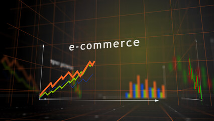 Ecommerce online business charts and graphs diagram