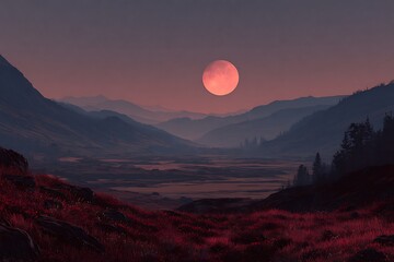 sunset in the mountains