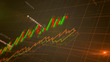 Ecommerce online business charts and graphs diagram