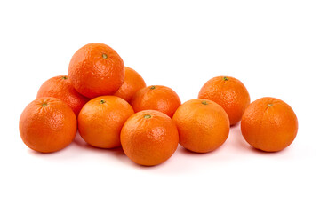 Tangerines Pile, Citrus Fruits, isolated on white background