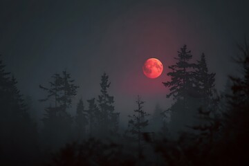 full moon and clouds