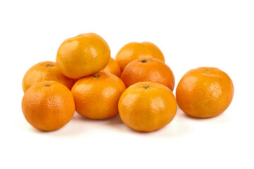 Tangerines Pile, Citrus Fruits, isolated on white background