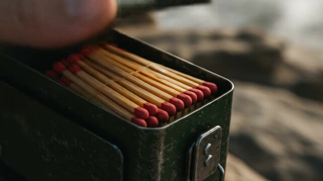 A box filled with matches