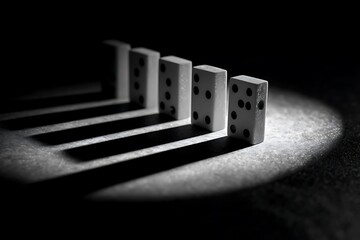 a domino standing upright