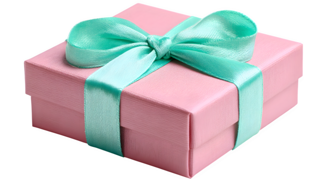 Delicate Pink Gift Box isolated on transparent background