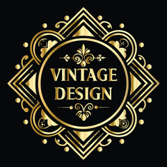 Vector golden frame. Elegant element for design in Eastern style, place for text. Floral golden border. Lace illustration for invitations and greeting cards.
Vintage gold frame on black background. 