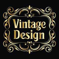 Vector golden frame. Elegant element for design in Eastern style, place for text. Floral golden border. Lace illustration for invitations and greeting cards.
Vintage gold frame on black background. 