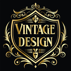 Vector golden frame. Elegant element for design in Eastern style, place for text. Floral golden border. Lace illustration for invitations and greeting cards.
Vintage gold frame on black background. 