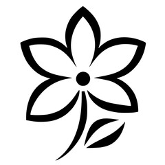 Simple minimalist flower logo silhouette