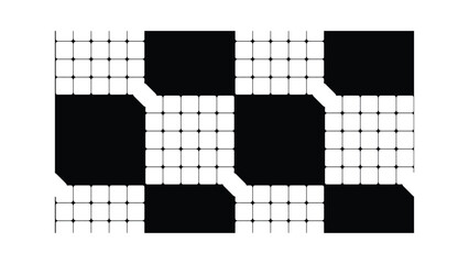 Grid black and white vector background texture. Modern abstract perspective geometric shapes pattern lines