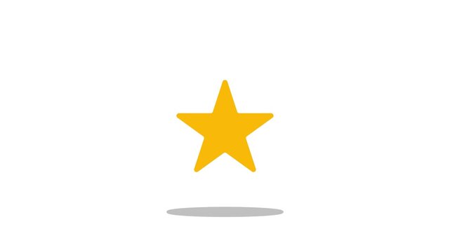 Golden stars. gold star review video animation. animated assessment feedback sign on white background.