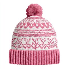 Cozy pink patterned winter beanie