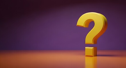 Solve the Mystery with this Stunning Yellow Question Mark on Purple Background, Perfect for Education, Marketing, and Captivating Creative Projects