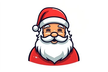 Santa Claus portrait sketch white background.