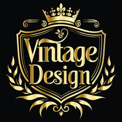 Vector golden frame. Elegant element for design in Eastern style, place for text. Floral golden border. Lace illustration for invitations and greeting cards.
Vintage gold frame on black background. 