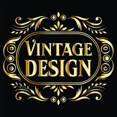 Vector golden frame. Elegant element for design in Eastern style, place for text. Floral golden border. Lace illustration for invitations and greeting cards.
Vintage gold frame on black background. 