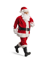 Excited Santa Claus running