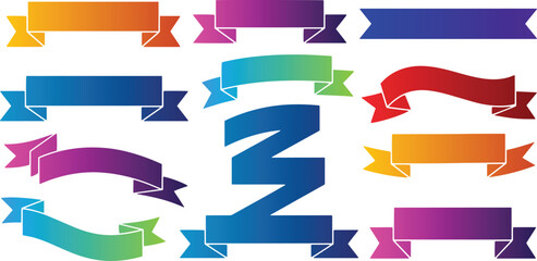 Set of Gradient Ribbons for Your Creative Design Journey