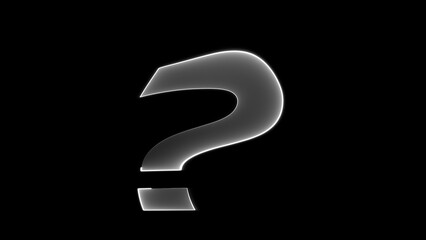 Question mark with turbulent. Computer generated 3d render