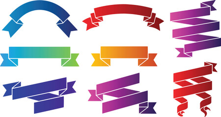 Set of Gradient Ribbons for Your Creative Design Journey
