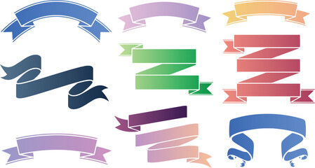 Set of Gradient Ribbons for Your Creative Design Journey