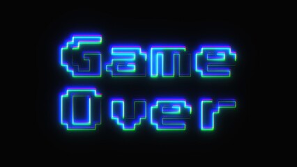 Game Over text. Computer generated 3d render