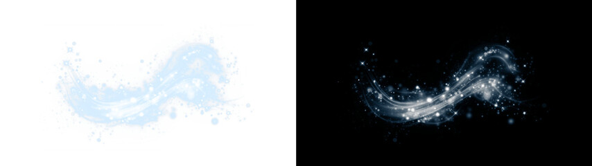 Light effect PNG overlay with blue and white sparkles on