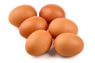 Brown Chicken Eggs, isolated on white background