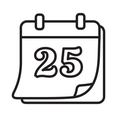 Christmas calendar line icon, vector illustration
