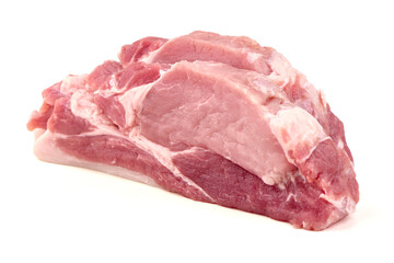 Raw Pork Loin, isolated on white background