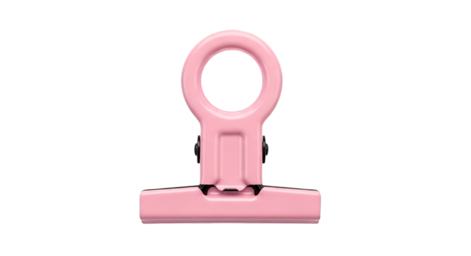 Pink Binder Clip with Ring Handle stationery office supplies