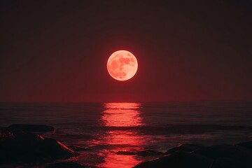 full moon over the sea