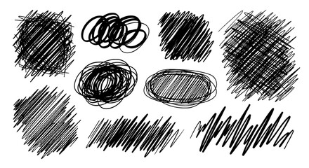 Abstract Hand-Drawn Scribbles & Doodles on Neutral Backdrop: Sketchy Graphic Elements for Creative Design Projects, Artistic Presentations & Visual Communication, Vector Illustration,  Backgrounds for