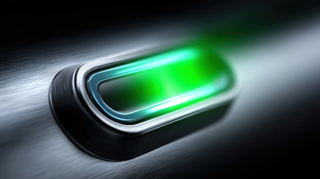 Green Button: Power, Go, or Activation Stock Image., Power button, Start button