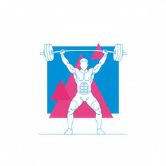 Powerful man demonstrates intense focus while performing challenging weightlifting exercise with barbell gym setting. Athletic workout showcases pure strength and determination during professional