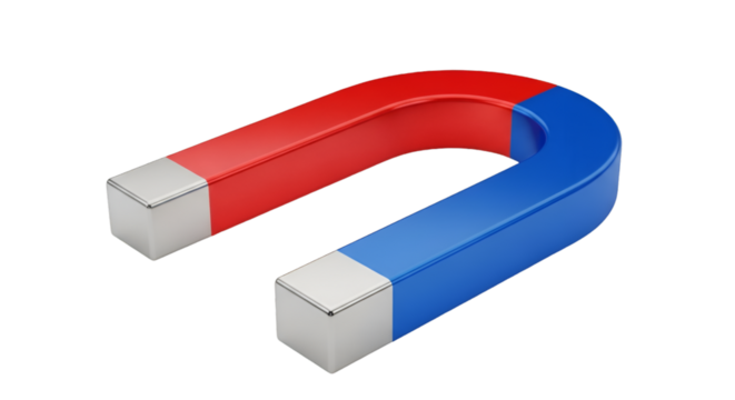 Red and Blue Horseshoe Magnet u-shape science