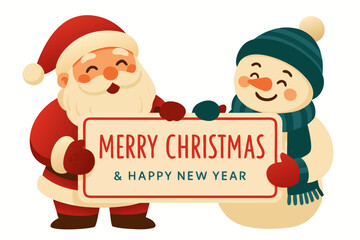 christmas, santa, claus, snowman, holiday, winter, newyear, greeting, card, festive, december, season, celebration, cheerful, happy, joy, fun, snow, cold, frost, family, tradition, xmas, illustration,