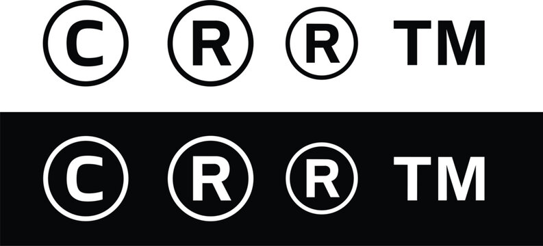 Copyright Trademark Registered Symbols Black White Contrast copyright symbol trademark symbol