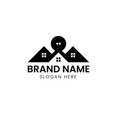 Mountain pin home logo design