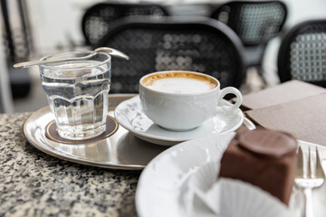 Austria. Vienna. A cup of Viennese coffee in a cafe.