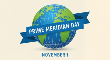 Image is a digital illustration featuring a stylized globe with a grid pattern, representing the Earth. The continents are depicted in green, while the oceans are in blue. A prominent blue ribbon wrap