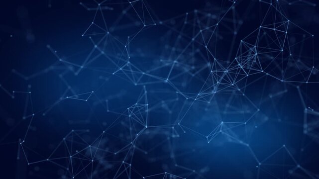 Abstract technology futuristic blue background plexus particle. connection lines and dots. Business Concept. Medical, Science, Communications, Internet, 3d animation. 4K.