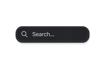 Search bar with magnifying glass icon and search... Placeholder text, representing online query, discover, and find functions