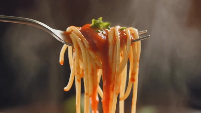 spaghetti on a fork
