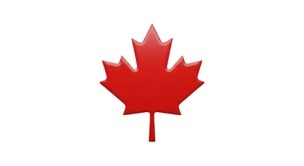 Red 3D Maple Leaf on Black Background red leaf canada