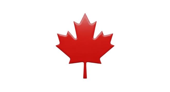 Red 3D Maple Leaf on Black Background red leaf canada