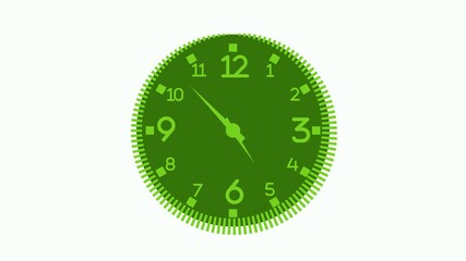 Time Passing Animation with Realistic Analog Clock Isolated